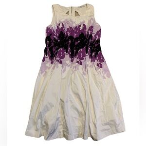 Ricki's Floral Fit and Flare Dress Purple White Black Size 10